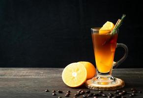 black coffee with orange and lemon juice photo