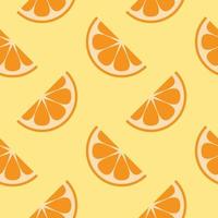 patrón transparente de naranjas con. fondo cítrico. ilustración vectorial fondo tropical de verano. vector colorido. Dibujo a mano. tema de frutas diseño para tela, textil, estampado, envoltura