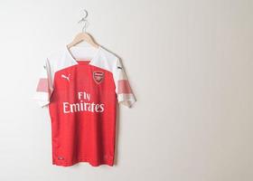 Bangkok, Thailand - Jan 18, 2022 - Arsenal retro shirt home jersey season 2018-2019