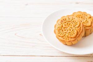 Chinese moon cake on plate photo