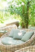 pillow on patio outdoor chair photo