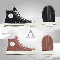 mockup shoes sneakers vector