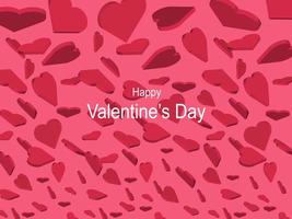 Valentine's day concept banner. Floating of 3d hearts like a balloon. Romantic greeting card. vector illustration.