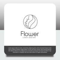 logo design template, with hand drawn beautiful plant icon vector