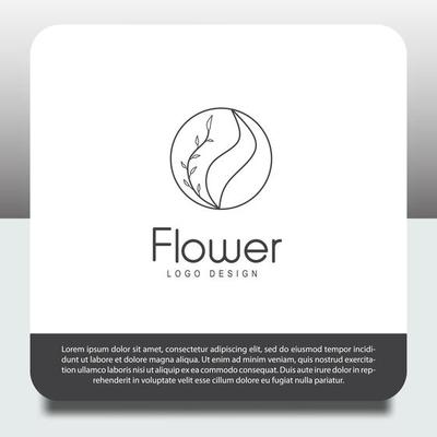 logo design template, with hand drawn beautiful plant icon