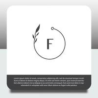 logo design template, with hand drawn beautiful plant icon vector