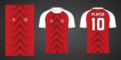 plantilla de diseño deportivo de camiseta de fútbol roja