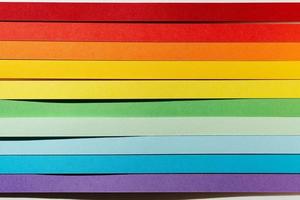Rainbow colored paper stripe waves photo