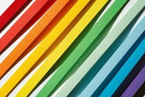 Rainbow colored paper stripe waves photo