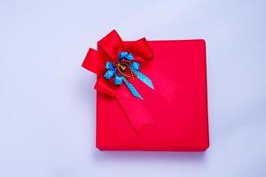 Big Red gift Box on the white background photo