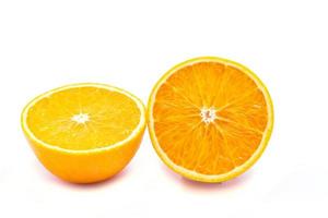 The Orange is half the ball on the white background with clipping path