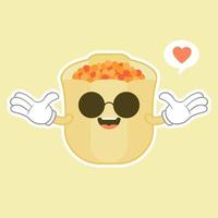 Cute and kawaii smiling funny cute chinese Dim sum.Vector modern flat style cartoon character illustration.Isolated on color background.Dim sum, asian,chinese food concept vector