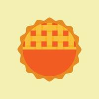 Thanksgiving element. vector illustration of homemade pies with pumpkin filling. great for bakery, pastry, confectionery menu design. good for homemade pies labels. comfort food concept.