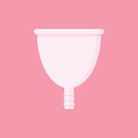 Ilustración de vector de diseño plano de copa menstrual. aislado sobre fondo rosa. diseño de ilustración de personajes de dibujos animados vectoriales, estilo plano simple. período de cero desperdicio, concepto de copa menstrual