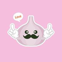 cute and kawaii Onion. funny vegetable vector character set isolated on color background