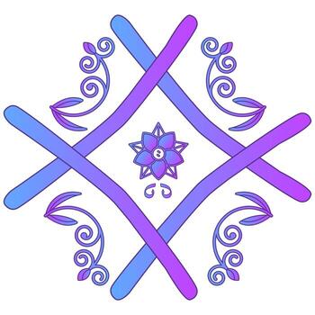 Purple abstract symbol squared on white background. Vector idea