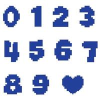 Numbers in pixel design vector