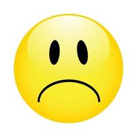 Smiley emoticons icon negative . Smile Icon in trendy flat style isolated on white background. Sad emoticon. vector