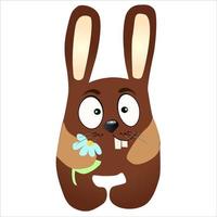 Bunny baby toy. Vector. Rabbit, hare icon. Kid toy isolated on white background in flat design. vector