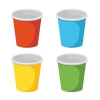 empty paper cup vector isolated on white background.