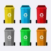 Recycle bin vector isolated on white background,