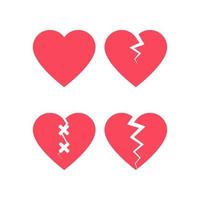 broken heart icon vector isolated on white background