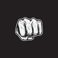 Fist hand drawing vector