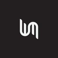 diseño de logotipo de monograma de letra inicial wm. vector