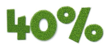 40 interest figures with grass texture. Seasonal sale. Banner for advertising. 3D realistic style. Isolated on a white background. Vector. vector