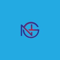 ilustración del logotipo de la letra n y g adecuado para nombres de marcas y empresas vector