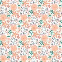 Abstract hand draw floral pattern background. Vector. vector