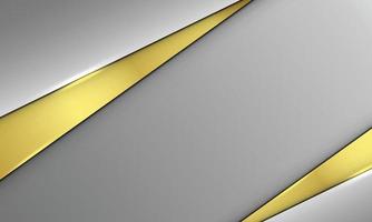 Abstract gray and gold triangle overlapping layer with shadow on black background. vector