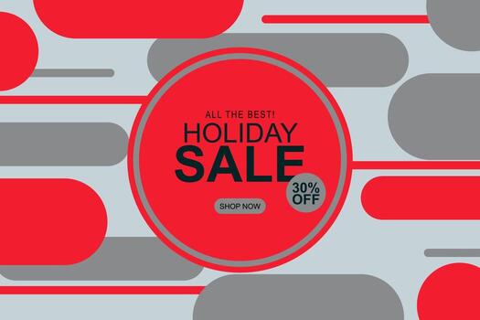 Sale background with red and gray flat rounded shape. vector