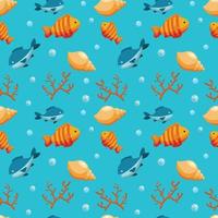 Hand drawn world oceans day seamless pattern. vector