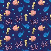 Hand drawn world oceans day seamless pattern. vector