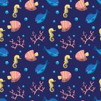 Hand drawn world oceans day seamless pattern. vector