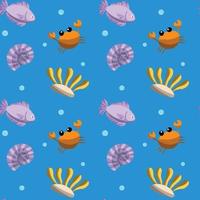 Hand drawn world oceans day seamless pattern. vector