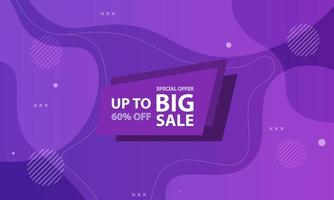 Sale banner background with abstract gradient fluid. vector