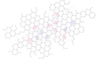 Abstract gradient connection hexagon background. vector