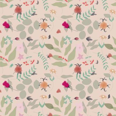 Abstract organic floral pattern background. Vector.