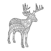 Mandala Deer Coloring Page vector