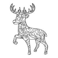 Mandala Deer Coloring Page vector