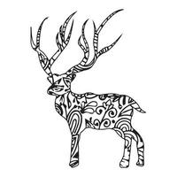 Mandala Deer Coloring Page vector