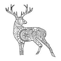 Mandala Deer Coloring Page vector