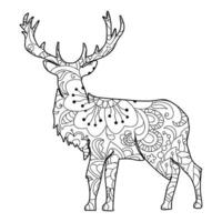 Mandala Deer Coloring Page vector