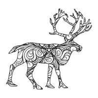 Mandala Deer Coloring Page vector