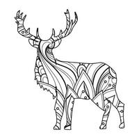 Mandala Deer Coloring Page vector