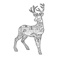 Mandala Deer Coloring Page vector