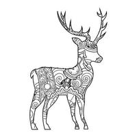 Mandala Deer Coloring Page vector