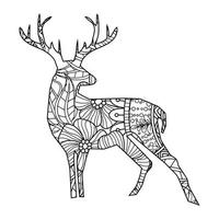 Mandala Deer Coloring Page vector